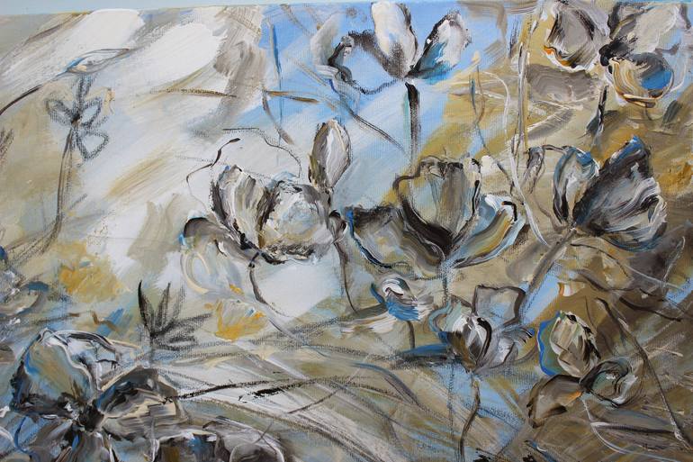 Original Abstract Floral Painting by Oleksandra Ievseieva