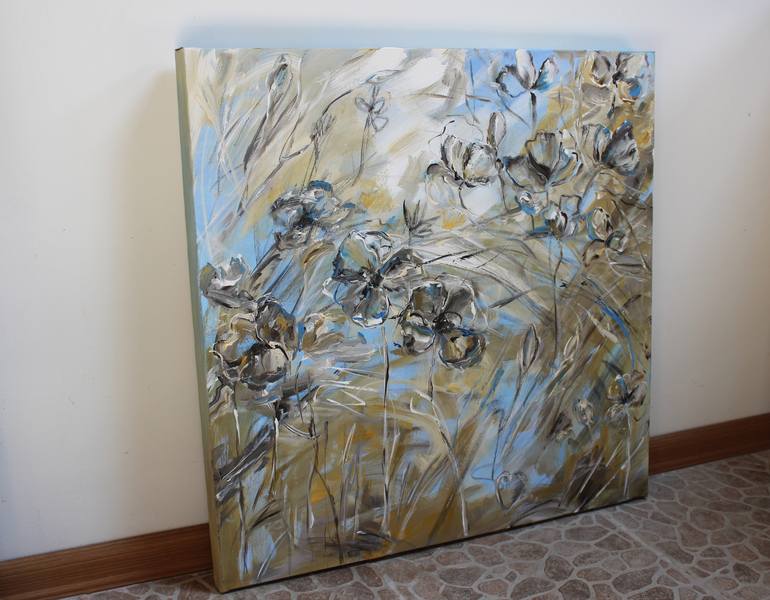 Original Abstract Floral Painting by Oleksandra Ievseieva