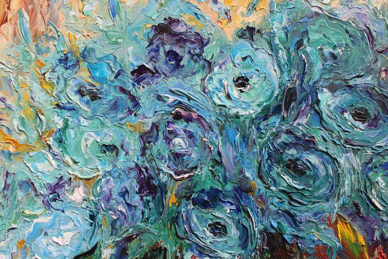 Original Abstract Floral Painting by Oleksandra Ievseieva