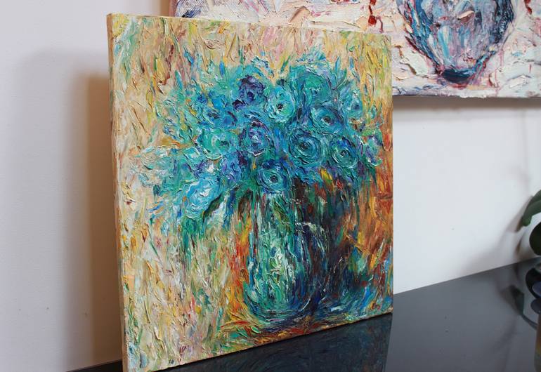 Original Abstract Floral Painting by Oleksandra Ievseieva