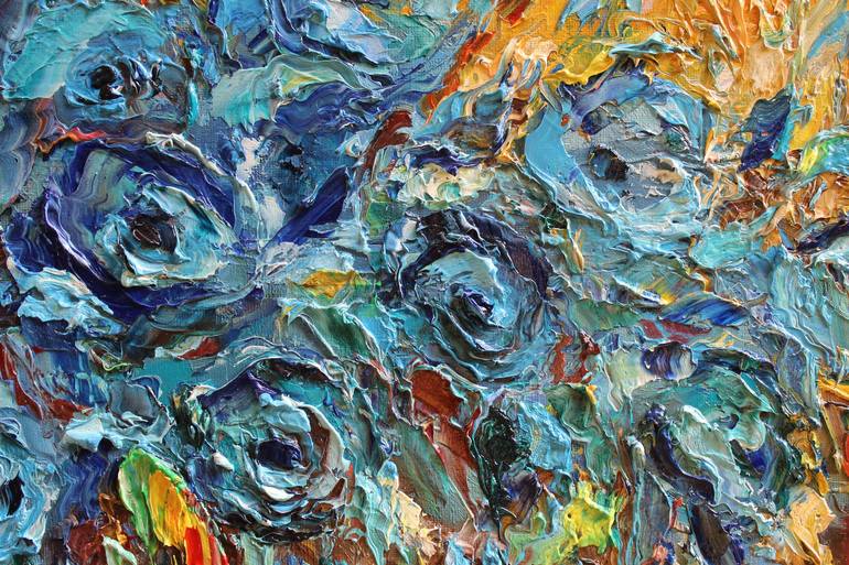 Original Abstract Floral Painting by Oleksandra Ievseieva