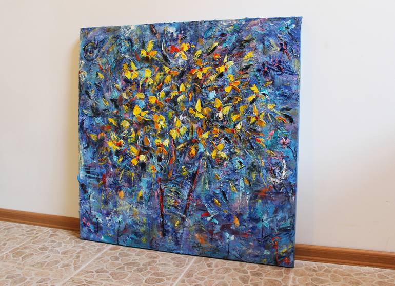 Original Abstract Floral Painting by Oleksandra Ievseieva