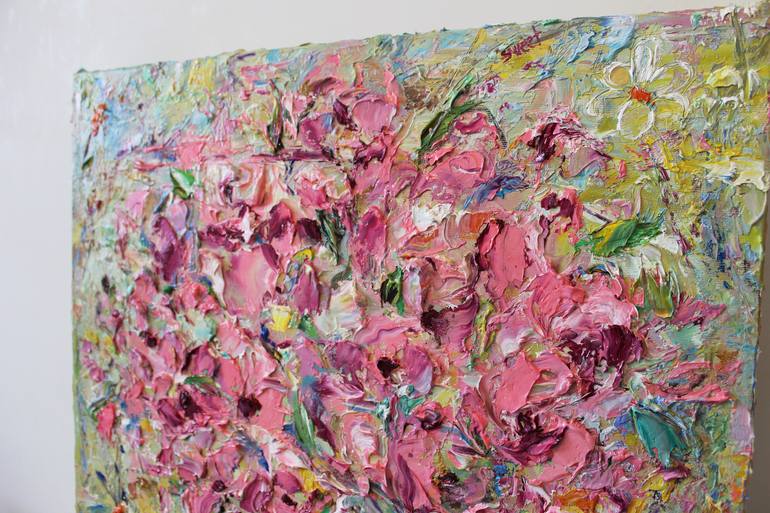 Original Abstract Floral Painting by Oleksandra Ievseieva