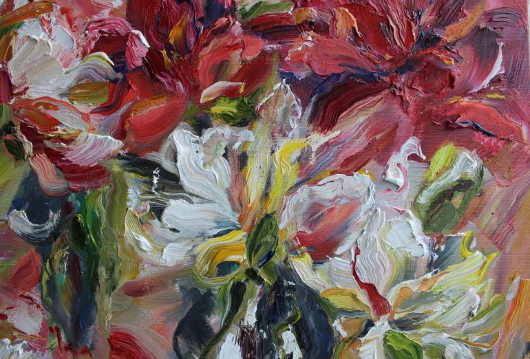 Original Abstract Expressionism Floral Painting by Oleksandra Ievseieva