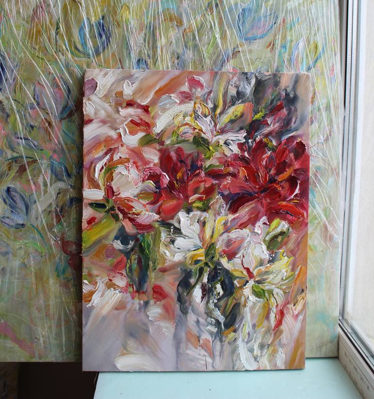 Original Abstract Expressionism Floral Painting by Oleksandra Ievseieva