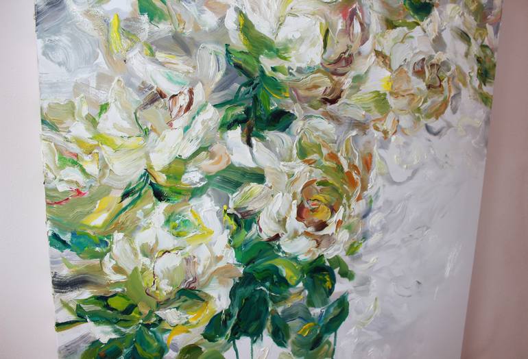 Original Abstract Floral Painting by Oleksandra Ievseieva