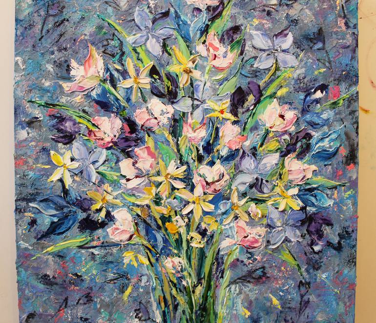 Original Abstract Expressionism Floral Painting by Oleksandra Ievseieva