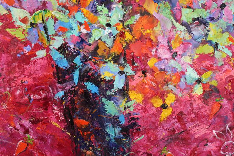 Original Abstract Floral Painting by Oleksandra Ievseieva