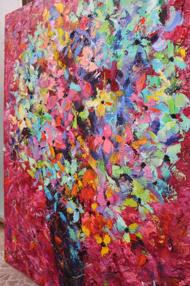 Original Abstract Floral Painting by Oleksandra Ievseieva