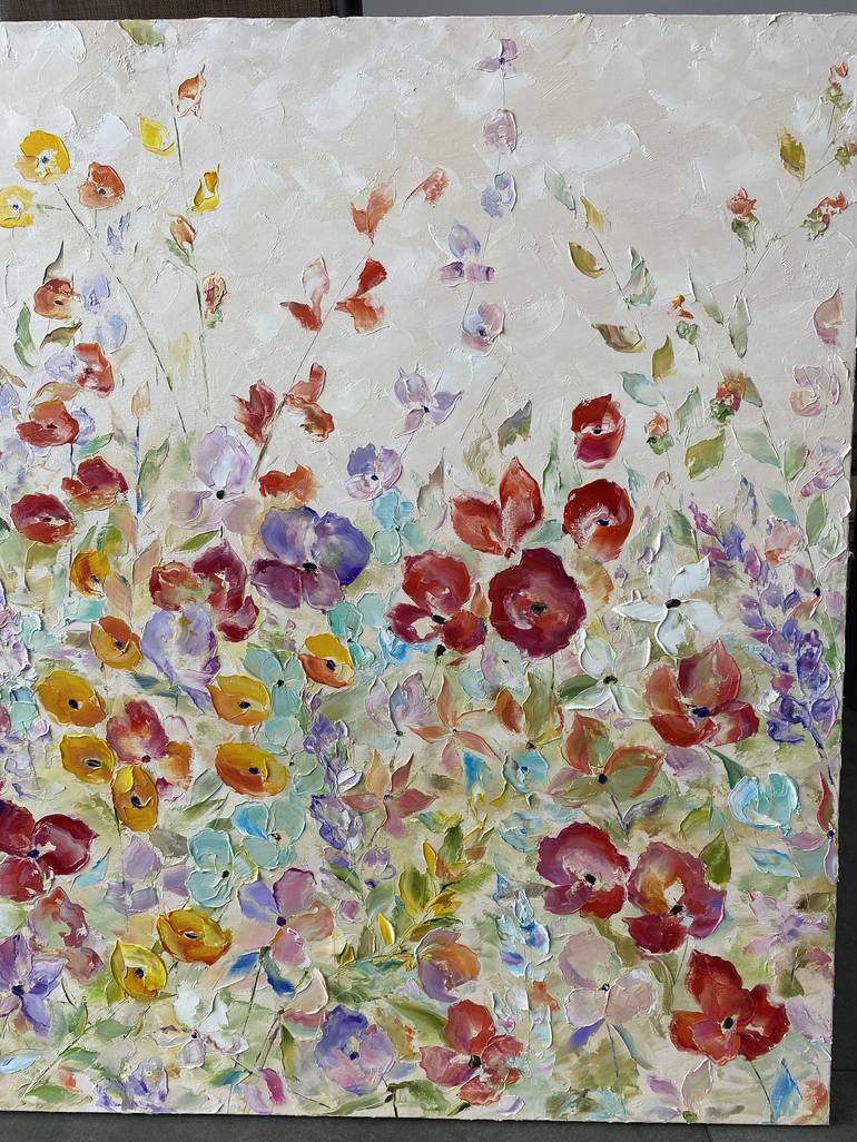 Original Abstract Floral Painting by Oleksandra Ievseieva