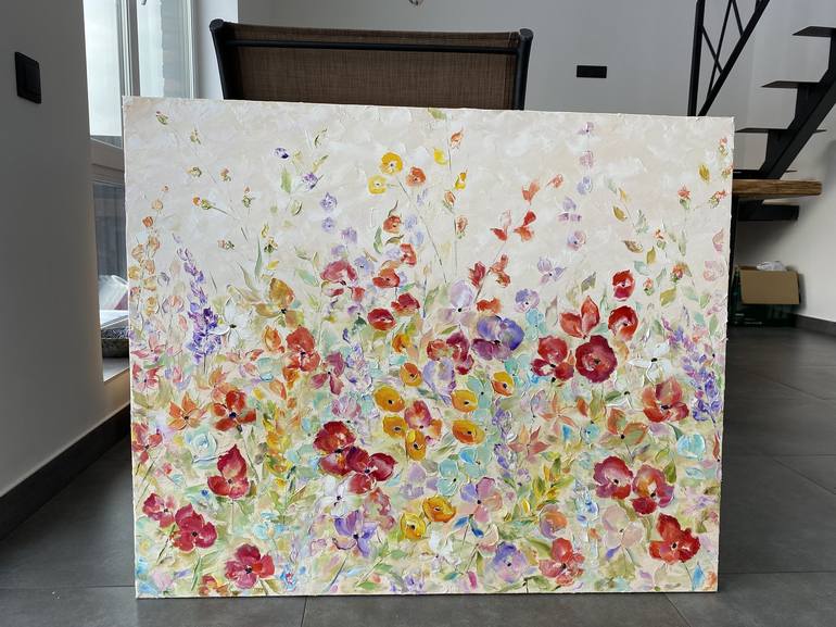 Original Abstract Floral Painting by Oleksandra Ievseieva