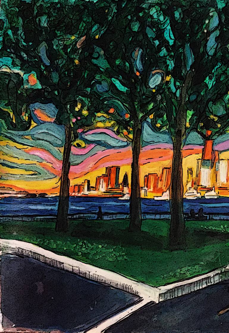 Original Abstract Expressionism Landscape Painting by Kimberley Wiseman