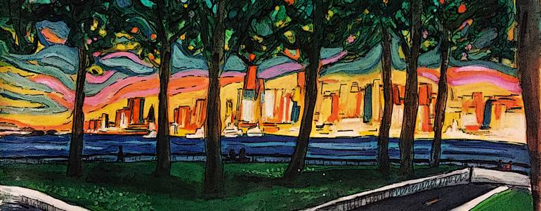 Original Abstract Expressionism Landscape Painting by Kimberley Wiseman