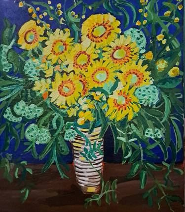 Print of Expressionism Floral Paintings by Christopher T Roberts
