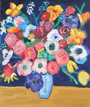 Original Expressionism Floral Paintings by Christopher T Roberts