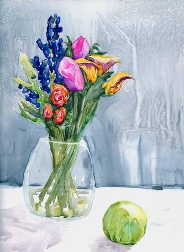 Original Fine Art Floral Paintings by Brazen Edwards