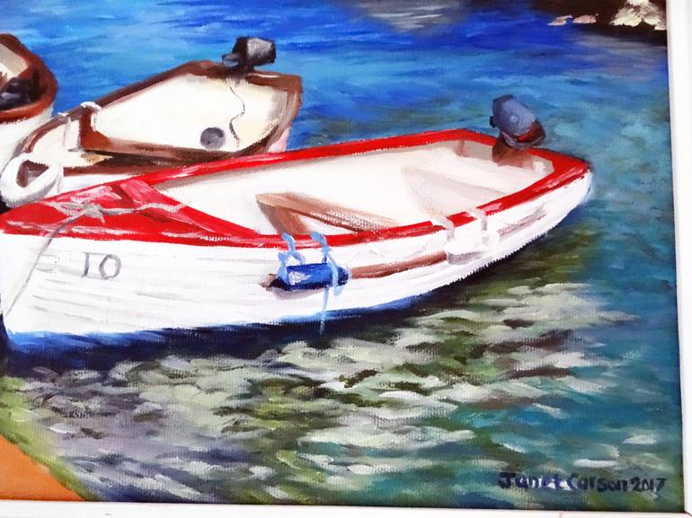 Original Realism Boat Painting by Janet Carson