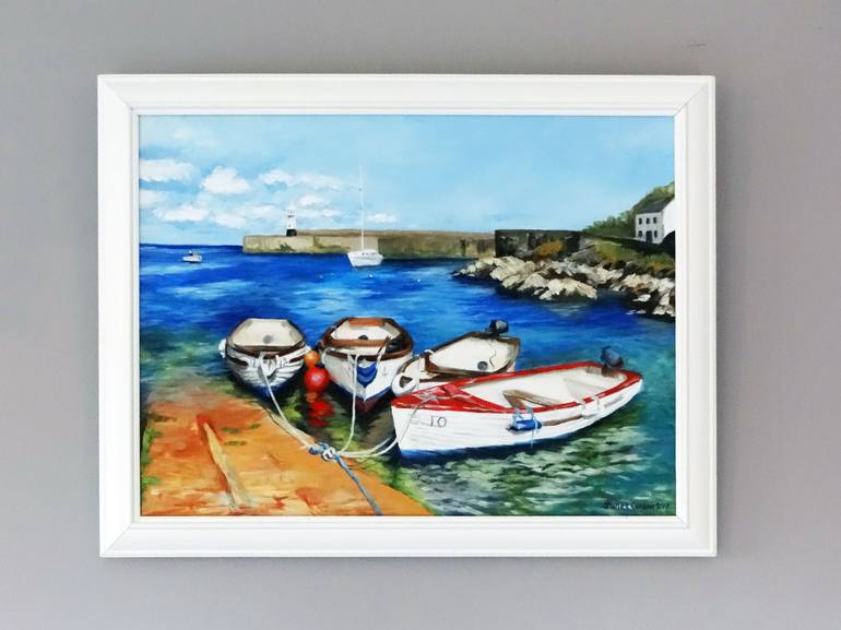 Original Realism Boat Painting by Janet Carson