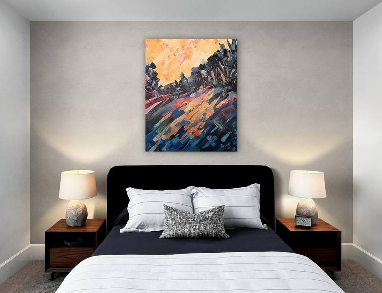 Original Abstract Landscape Painting by Tetiana Sharanutsa