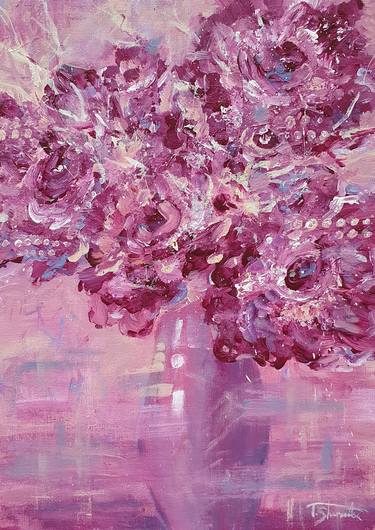 Original Abstract Floral Paintings by Tetiana Sharanutsa