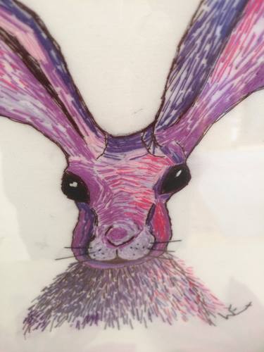 Purple Hare Textile Art thumb
