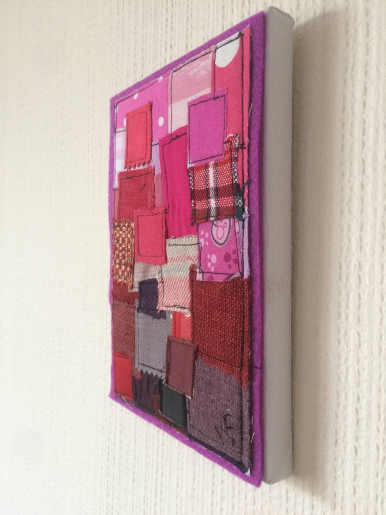 Original Abstract Collage by Wendy Early Textile Art