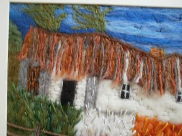 Irish Cottage Felted Textile Art thumb