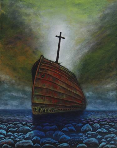 Print of Surrealism Ship Paintings by Serguei Borodouline