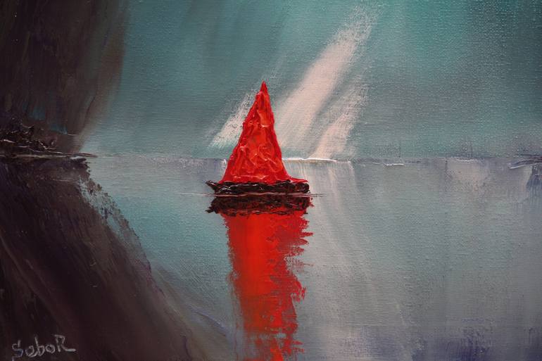 Original Sailboat Painting by Serguei Borodouline