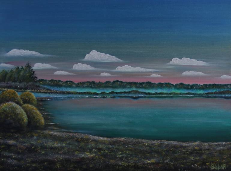 August Pond Painting by Serguei Borodouline | Saatchi Art