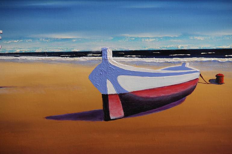 Original Impressionism Beach Painting by Serguei Borodouline