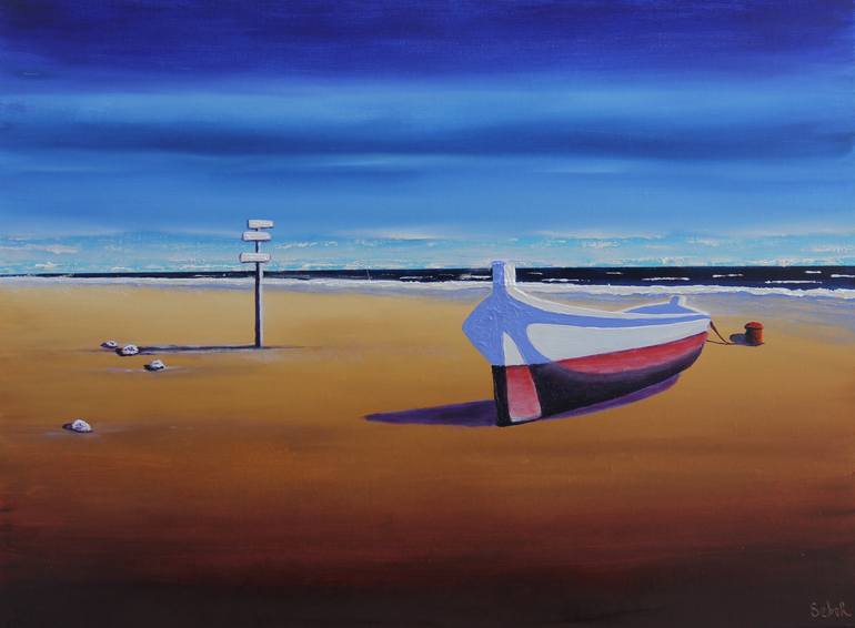 Original Impressionism Beach Painting by Serguei Borodouline