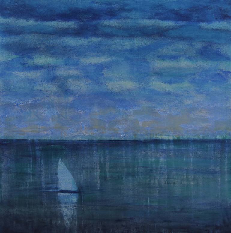 Original Impressionism Sailboat Painting by Serguei Borodouline