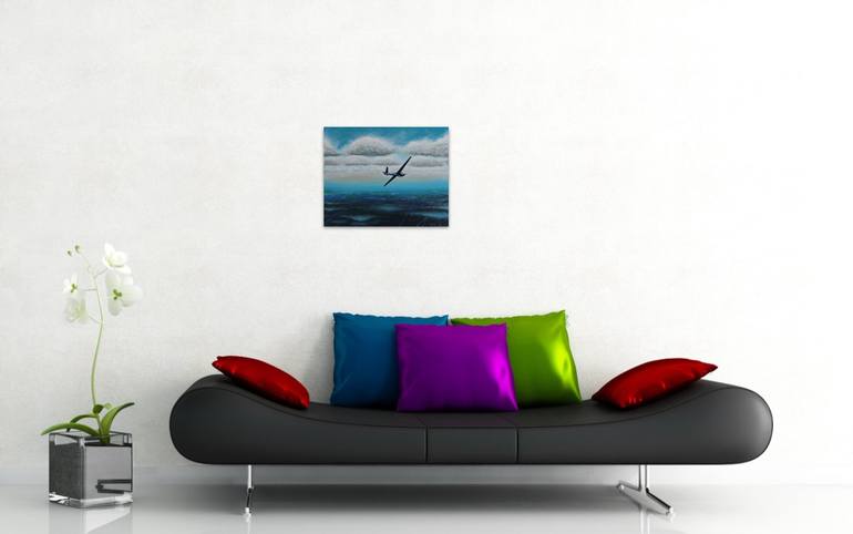 Original Impressionism Airplane Painting by Serguei Borodouline