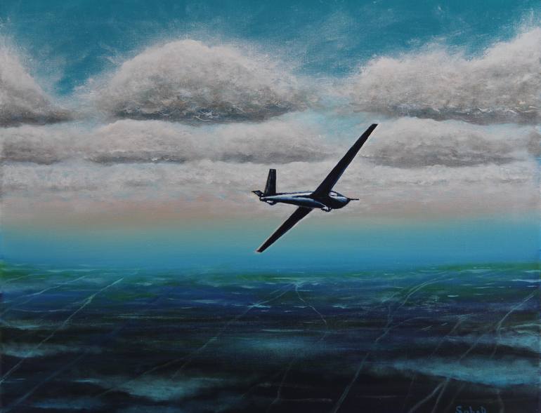 Original Airplane Painting by Serguei Borodouline