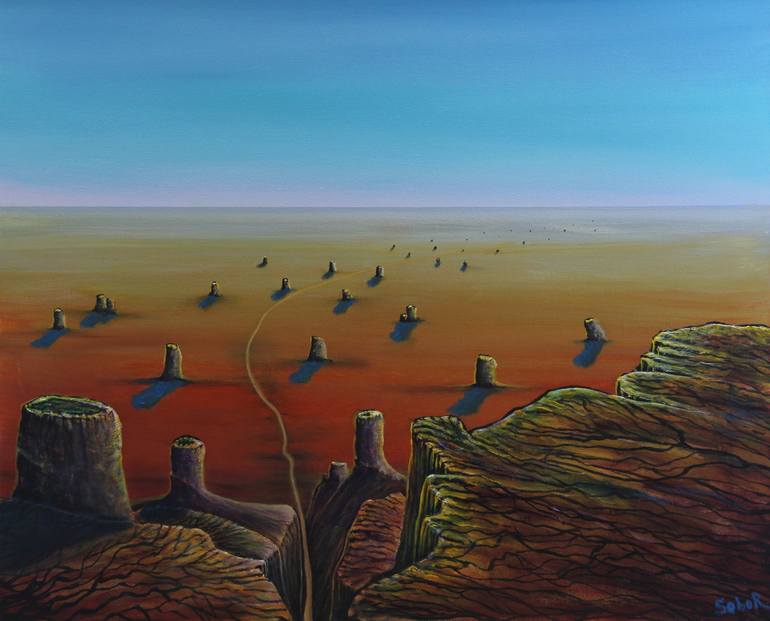 Original Surrealism Landscape Painting by Serguei Borodouline