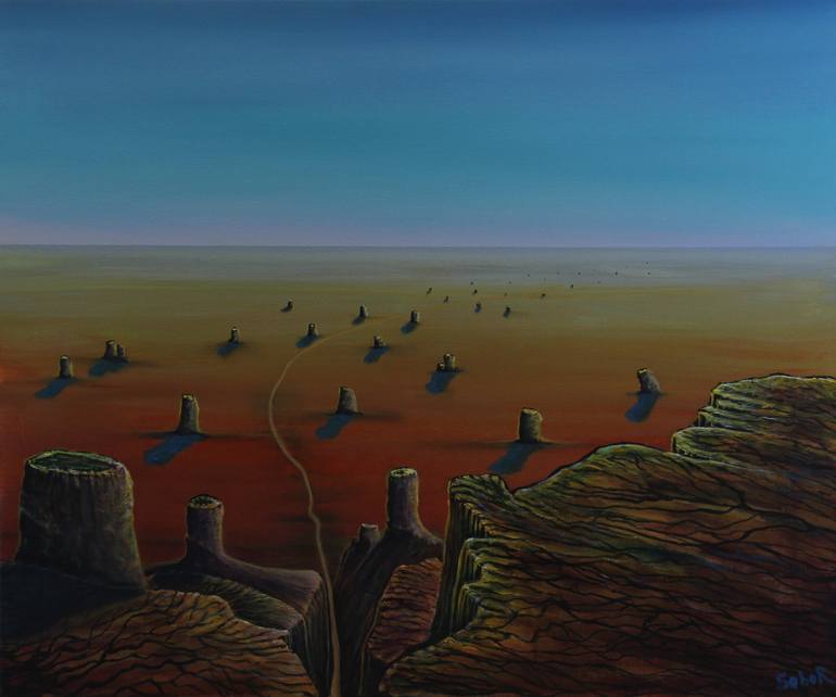 Original Surrealism Landscape Painting by Serguei Borodouline