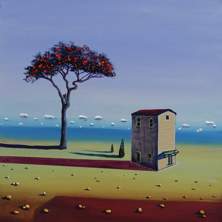 Original Surrealism Landscape Painting by Serguei Borodouline