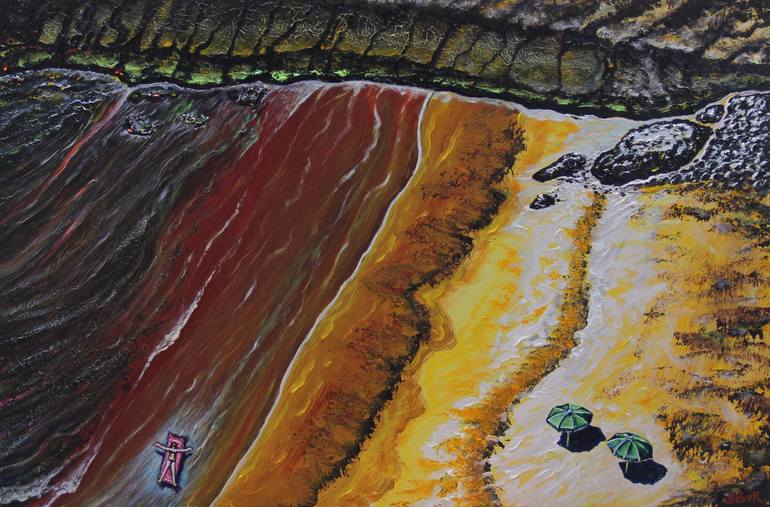Original Abstract Beach Painting by Serguei Borodouline