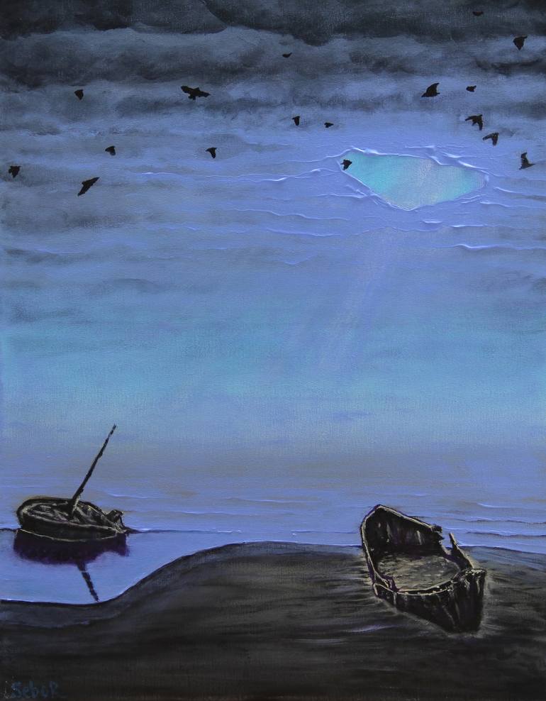 Original Surrealism Seascape Painting by Serguei Borodouline