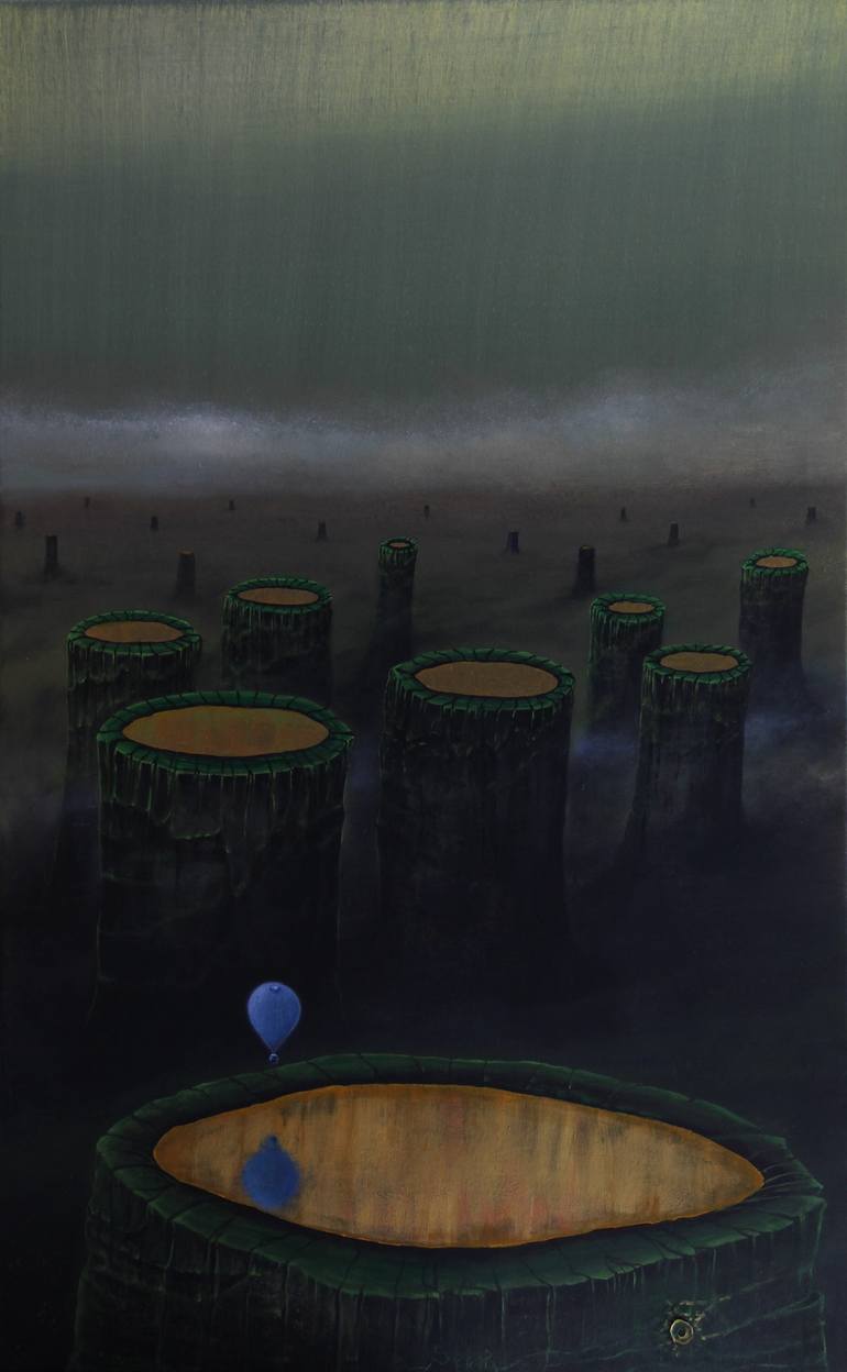 Original Surrealism Landscape Painting by Serguei Borodouline