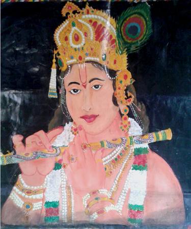 lord krishna painting by santosh thumb