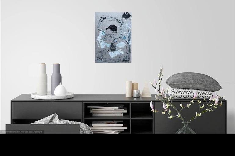 Original Black & White Abstract Painting by Christel Haag