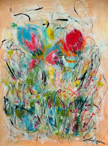 Original Abstract Expressionism Abstract Painting by Christel Haag