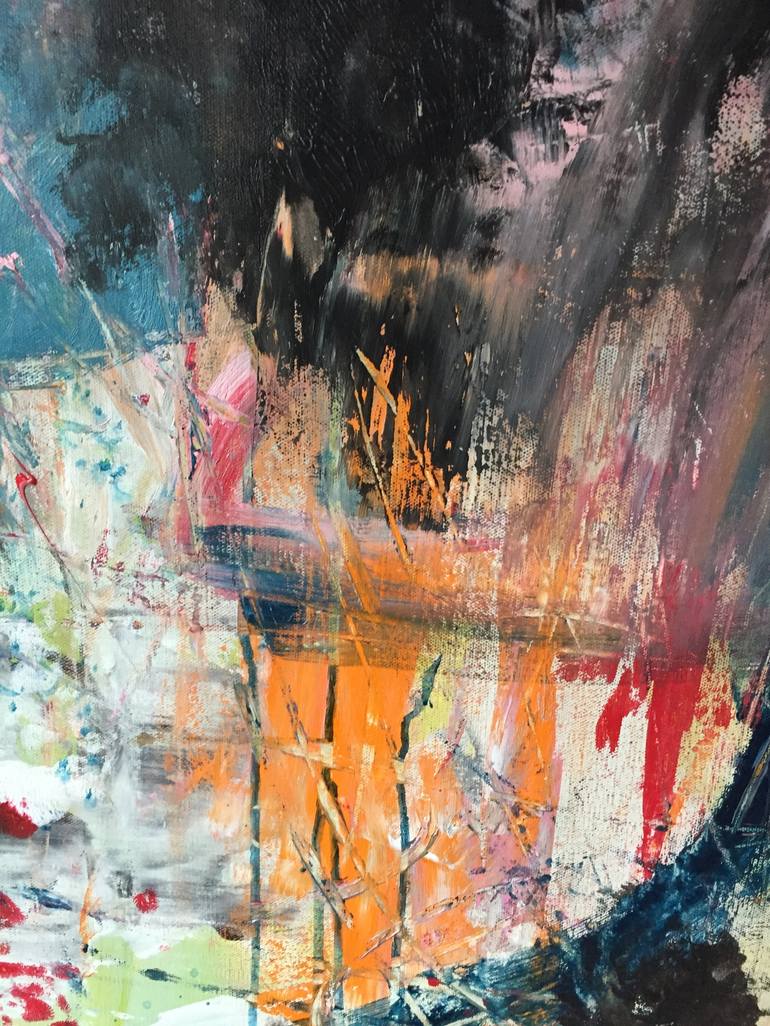 Original Abstract Expressionism Abstract Painting by Christel Haag