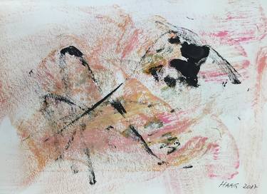 Original Fine Art Abstract Drawings by Christel Haag