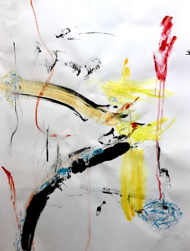 Original Fine Art Abstract Drawings by Christel Haag