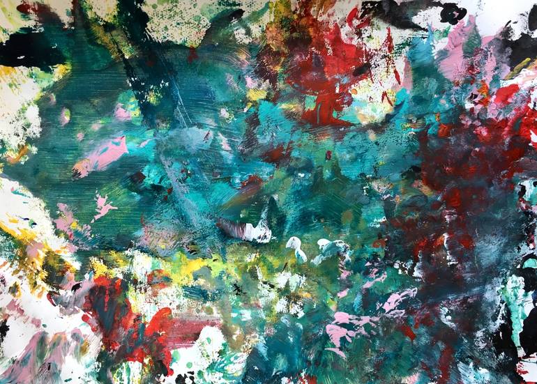 Original Abstract Expressionism Abstract Painting by Christel Haag