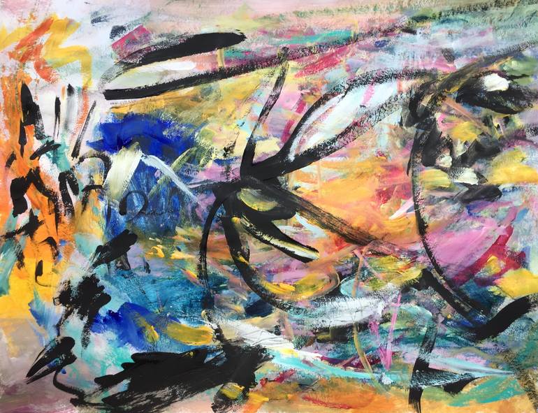 Original Abstract Expressionism Abstract Painting by Christel Haag