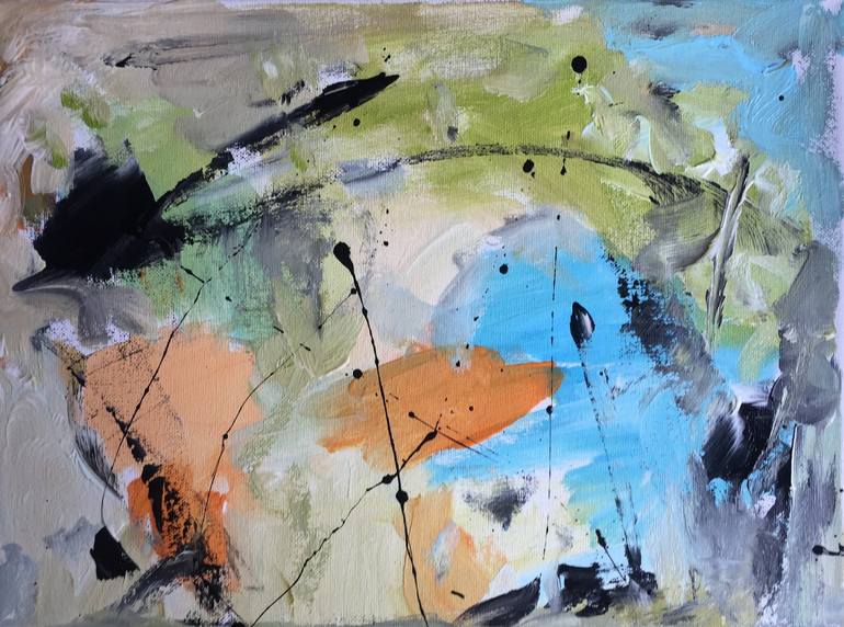 Original Abstract Expressionism Abstract Painting by Christel Haag